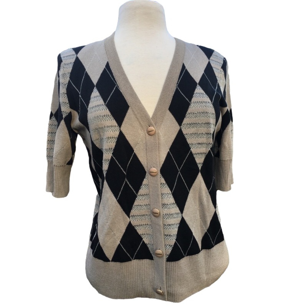 St John argyle short sleeve signature buttons